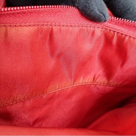 PRADA Red Nylon & Leather Triangle Backpack - Picture 14 of 15